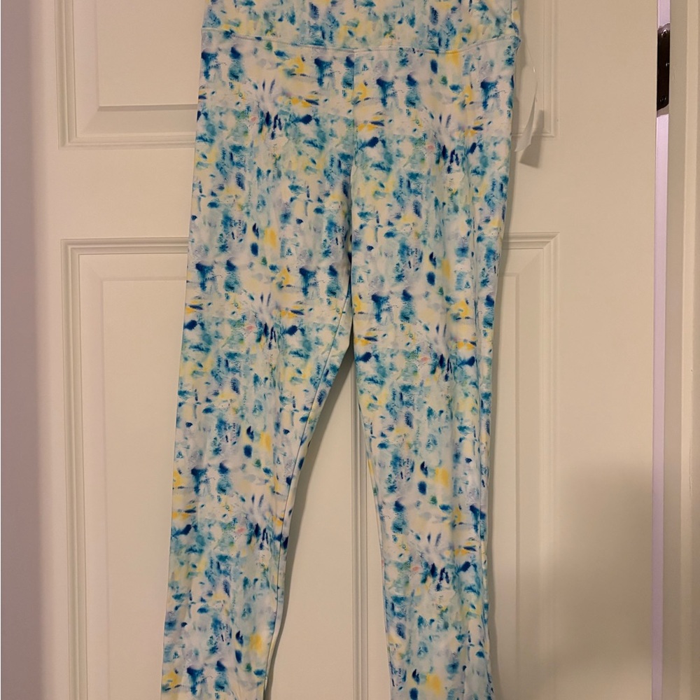 J. Crew Blue and Yellow Patterned Leggings